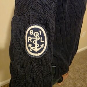 Polo Ralph Lauren Navy Cable Knit Hoodie